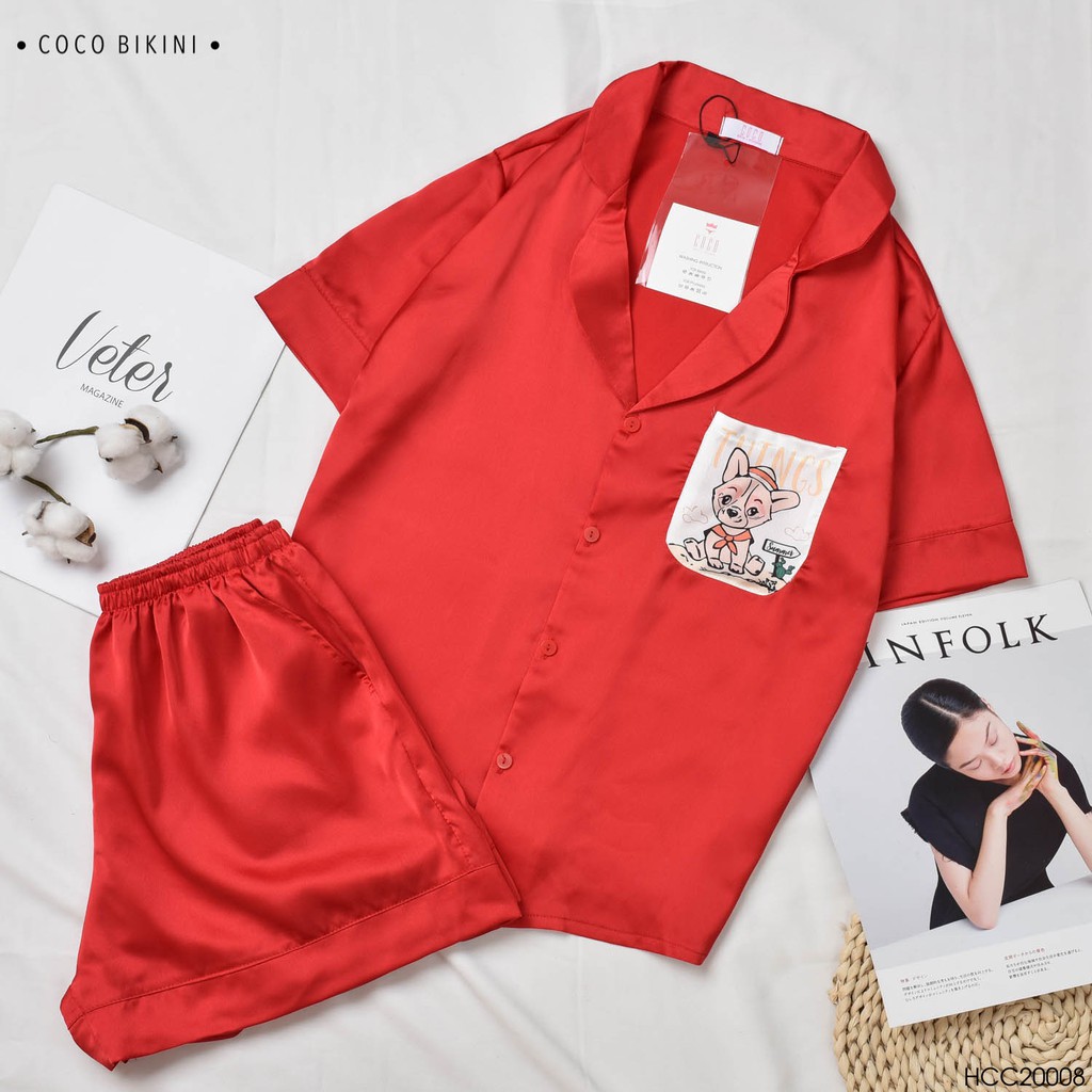 𝑪𝑶𝑪𝑶 𝑩𝑰𝑲𝑰𝑵𝑰 Bộ Đồ Ngủ - Đồ Mặc Nhà Lụa Satin ( HCC20008 ) | BigBuy360 - bigbuy360.vn