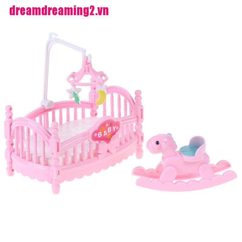 Bộ 2 Giường Ngủ Và Ngựa mini Dễ Thương Trang Trí