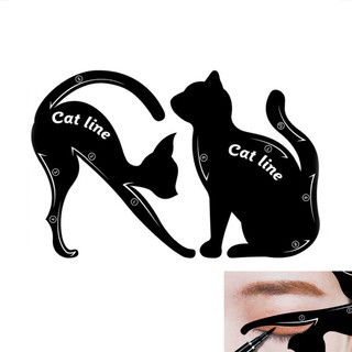 Set 2 khuôn tán phấn và kẻ mắt hình mèo tiện dụng