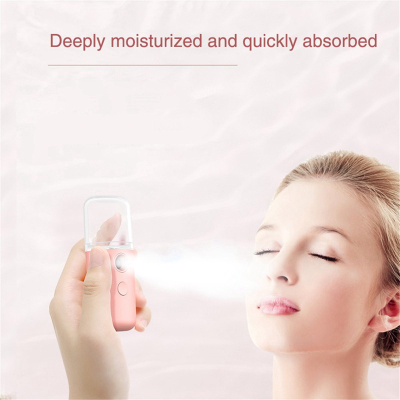 2 Set Mist Sprayer Mini 30Ml Nano Face Spray Body Steamer Moisturizing Skin Care Humidifier Instruments(White & Green)
