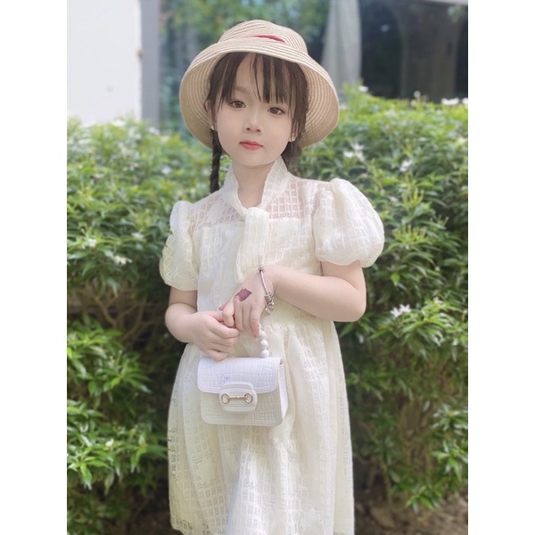 Váy Bé Gái size đại  7-38kg💕𝑭𝑹𝑬𝑬𝑺𝑯𝑰𝑷 💕 NHƯ Ý HOUSE'S- Đầm Công Chúa, váy trẻ em, hàng thiết kế - váy ren chun màu kem