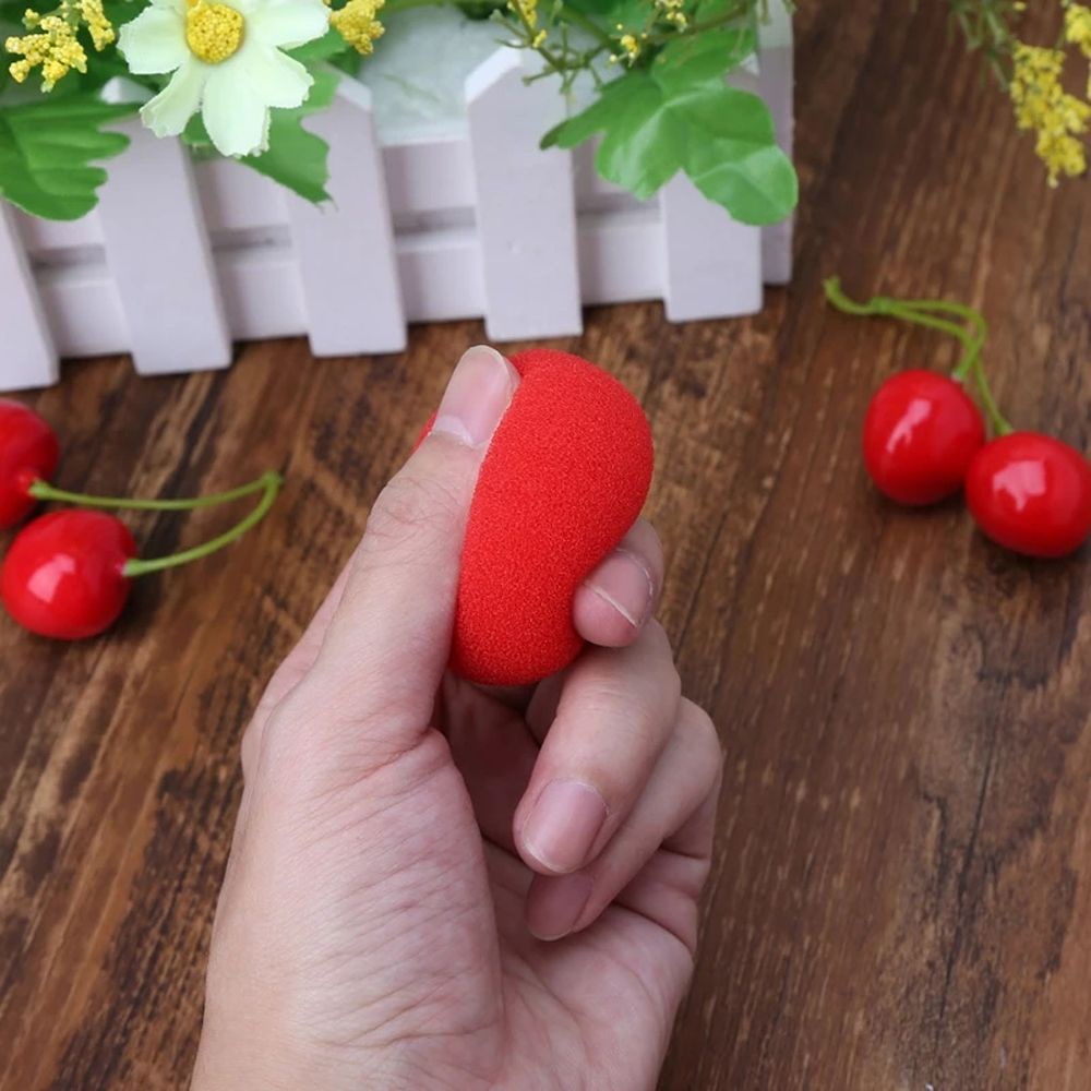 Set 10 quả bóng xốp ảo thuật tròn màu đỏ kích thước 2.5/ 3.5/ 4.5cm dành cho giải trí