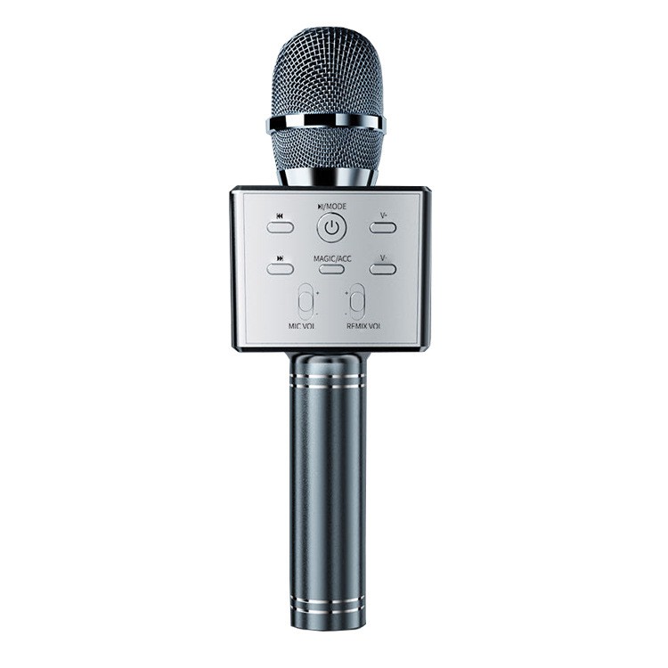 Micro karaoke K8 hợp kim nhôm không dây Bluetooth đa năng âm thanh lớn 3 loa 15W có thể đổi giọng nói