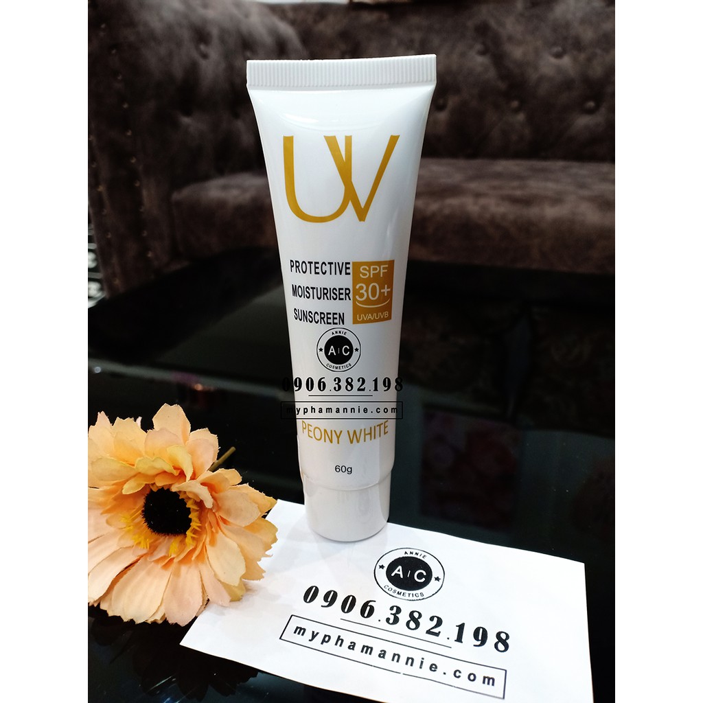 Kem chống nắng Peony White ❤FREESHIP❤ Peony White Kem chống nắng UV Nano siêu mịn 60g
