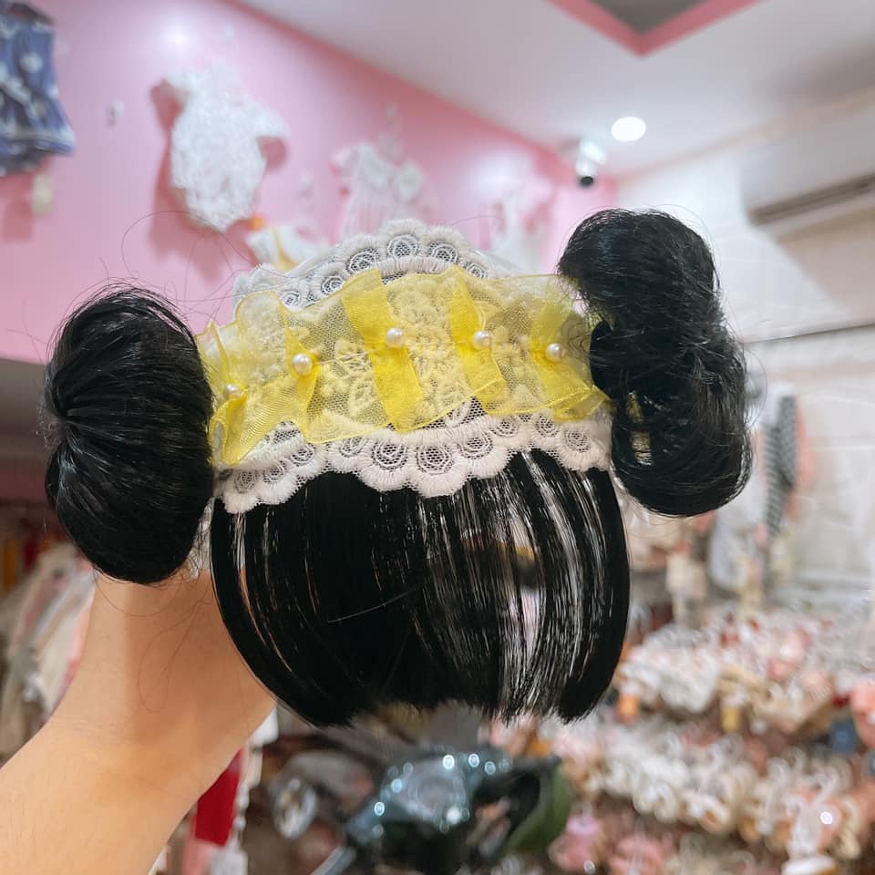 Tuban Tóc Giả Ren Trắng Cho Bé