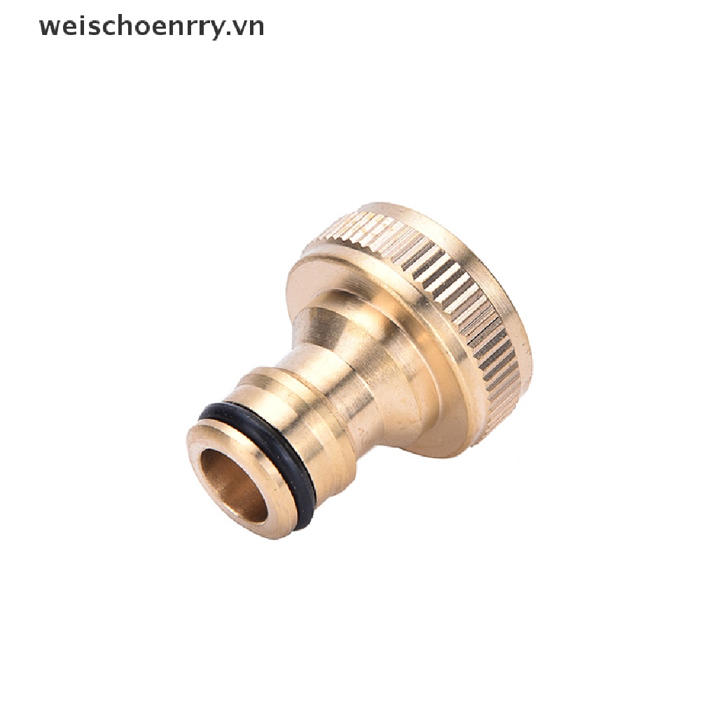 WW 2pcs 3/4&quot; Threaded Brass Tap Adaptor Garden Water Hose Pipe Connector Fitting WW