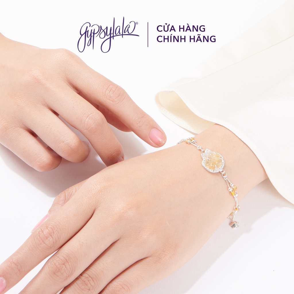 Vòng Tay Embrace Hồ Ly Đá Thạch Anh Tóc Vàng Thiên Nhiên SP003862 Gypsy.lala