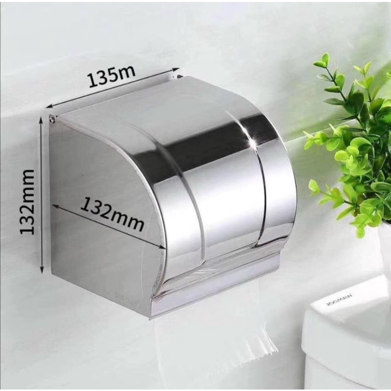 hộp đựng giấy vệ sinh inox 304 cao cấp chống ướt giấy dùng được cho loại giấy có lõi và không có lõi