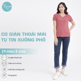 Áo thun cổ chìa khóa - Hồng đất