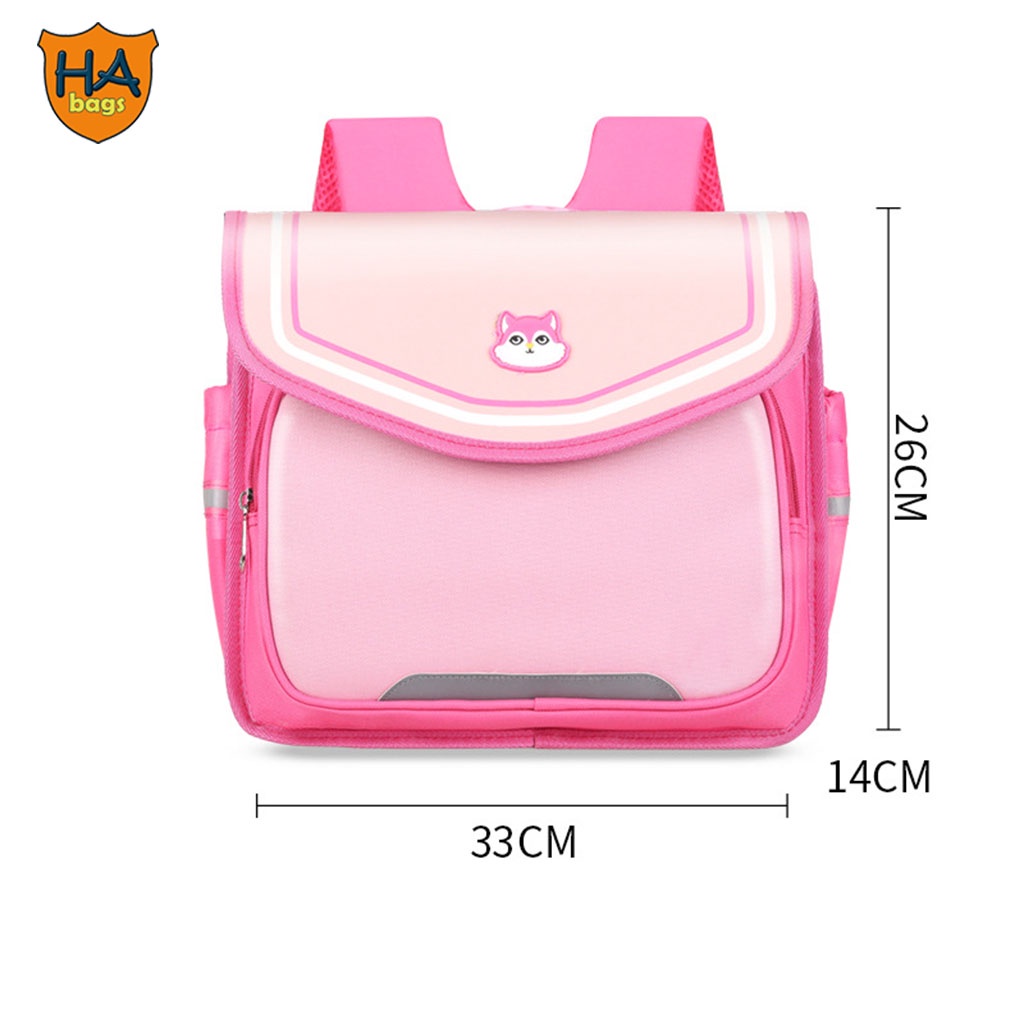 Cặp sách lớp 1, 2 HA1002 kích thước 26x33x14cm mẫu balo cấp 1 năm học mới 2023