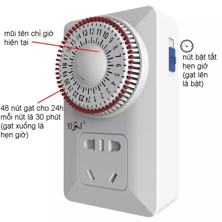Ổ cắm hẹn giờ Điện Quang ESK MT03 WR 13, hẹn giờ thông minh, không cần lắp đặt - bảo hành 12 tháng