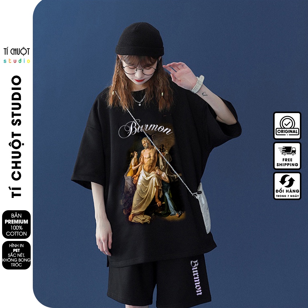 Bộ quần áo nam nữ Burmon Vị Thần , set bộ thể thao unisex cotton mặc nhà mùa hè - Tí Chuột Studio