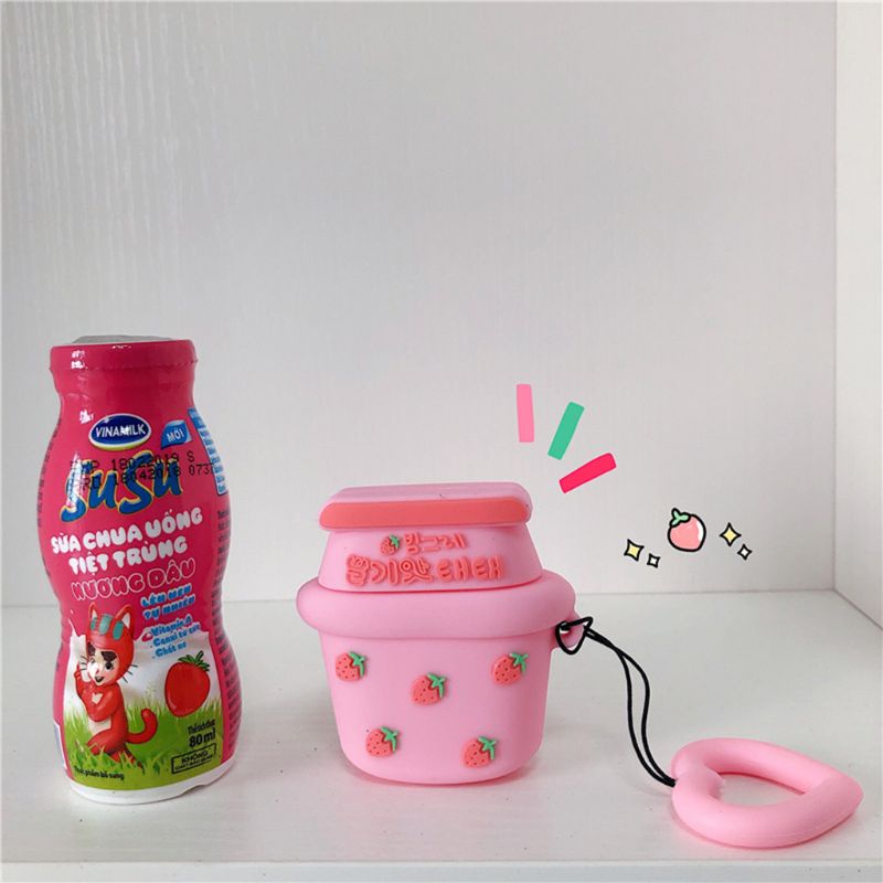 Vỏ Silicone Mềm Có Dây Đeo Bảo Vệ Hộp Sạc Tai Nghe Bluetooth Air Pods