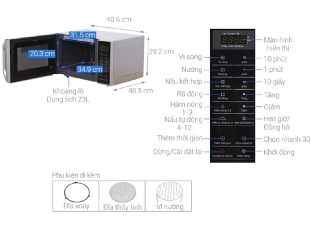 Lò vi sóng có nướng Panasonic NN-GT35HMYUE 23 lít (Miễn phí giao tại HCM-ngoài tỉnh liên hệ shop)