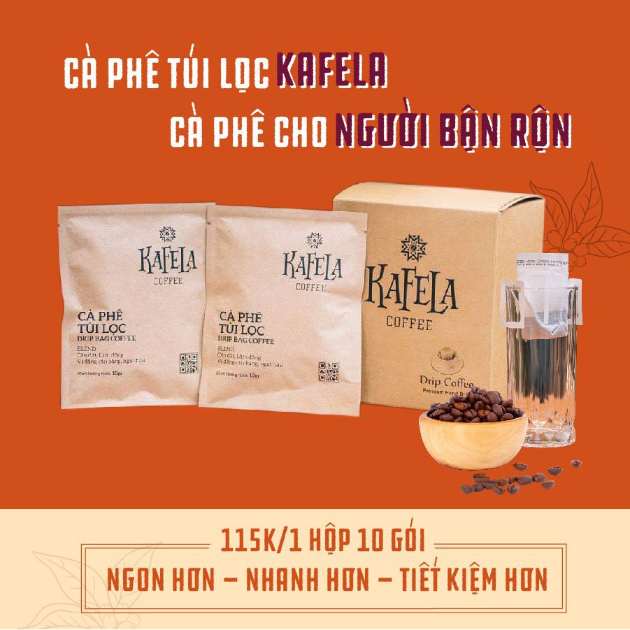 [100% Arabica] - Cà phê phin giấy túi lọc Kafela Drip Coffee