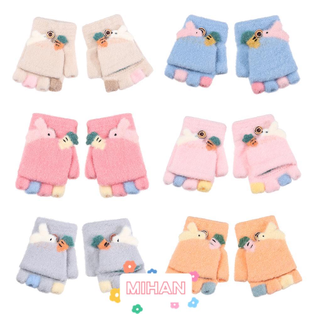 Găng Tay Nửa Ngón Hình Thú Dễ Thương Dày Dặn Ấm Áp MIHAN1