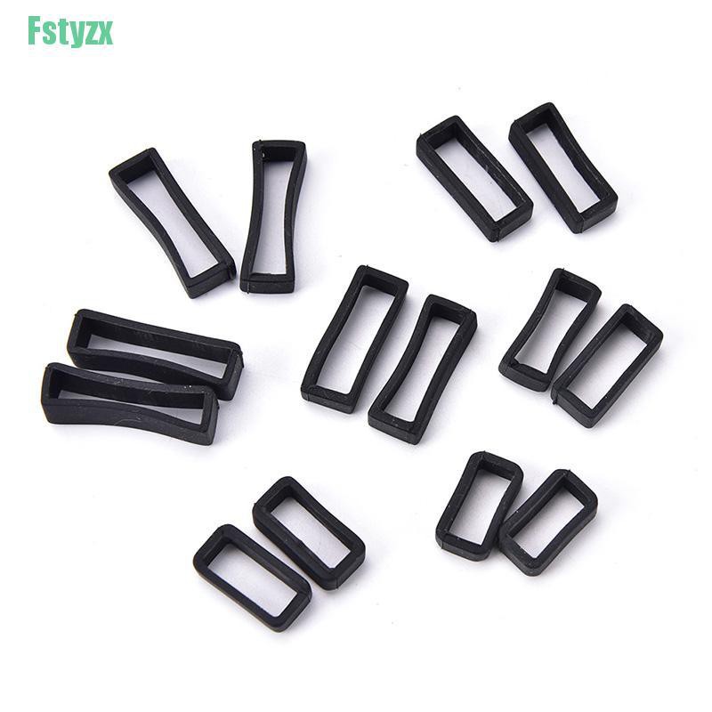 fstyzx 2pcs 14mm-26mm Rubber Silicone Watch Band Loop Strap Small Holder Locker Keeper