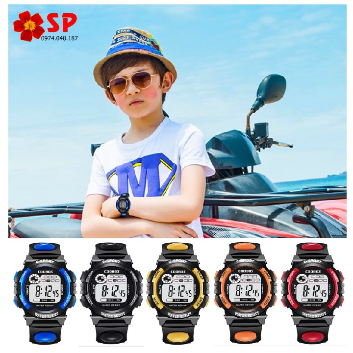 ĐỒNG HỒ TRẺ EM - ĐỒNG HỒ BÉ TRAI BÉ GÁI COOBOS 0118- ĐÈN LED 7 MÀU NHIỀU CHỨC NĂNG - CÓ SỈ SLL