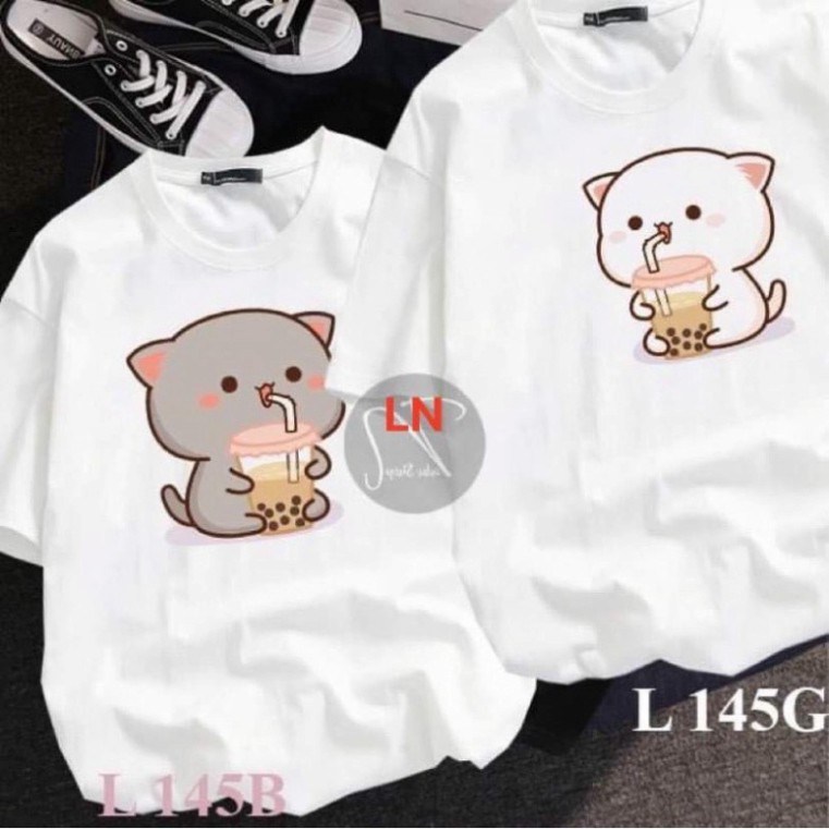 ÁO ĐÔI (2c) GẤU UỐNG TRÀ SỮA