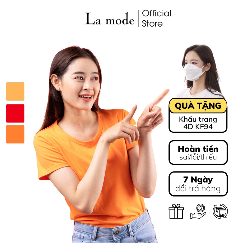 Áo Thun Trơn Nam Nữ Unisex Nhiều Màu - Cam & Đỏ - La mode