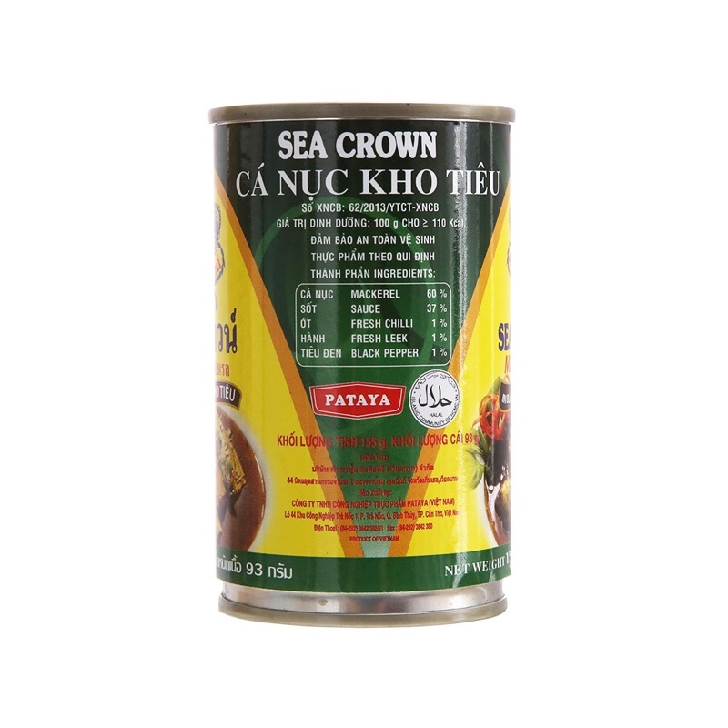 Cá nục kho tiêu sea crown thương hiệu Thái Lan