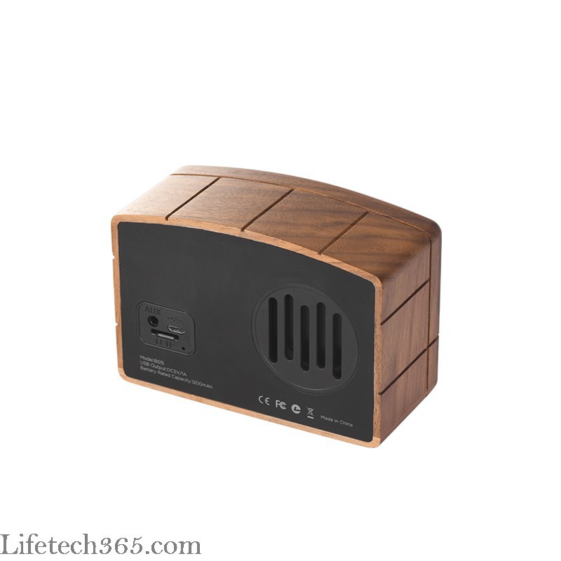 CHÍNH HÃNG Loa Đa Năng Phong Cách Cổ Điển Thiết Kế Gỗ Nguyên Khối Nghe FM, Thẻ Nhớ Bluetooth V4.2  Hoco BS15