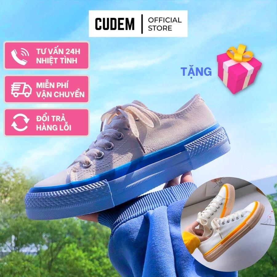 Giày thể thao nữ cổ thấp đế màu sắc độc lạ dành cho học sinh sinh viên S37