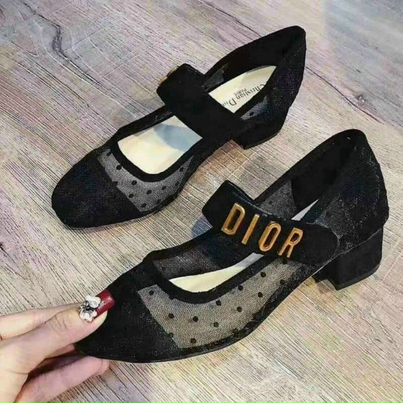 Giầy gót trụ 5 p phối lưới siêu xinh