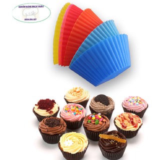 Combo 12 khuôn silicon làm bánh cupcake, bột lọc