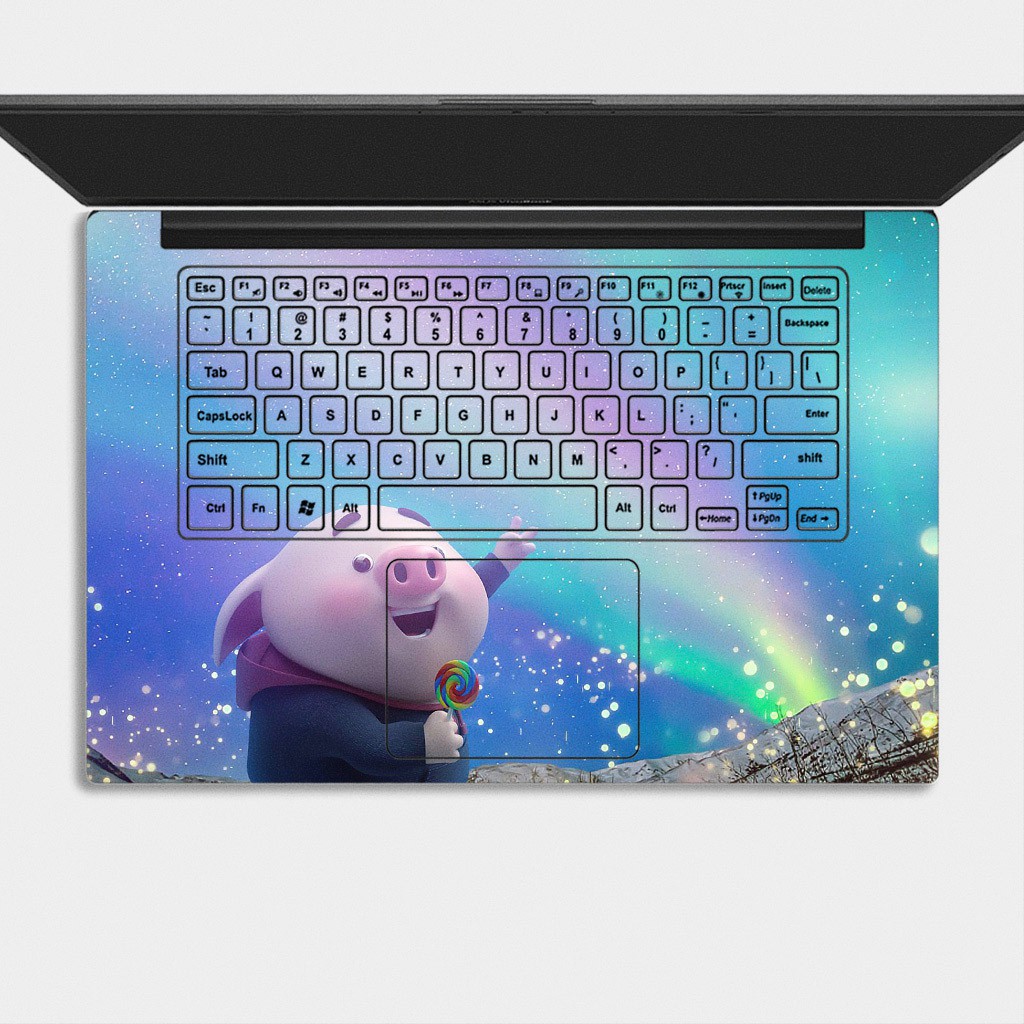 Decal dán laptop chống xước mẫu CHÚ HEO 001/ Có mẫu decal dán cho tất cả các hãng máy tính