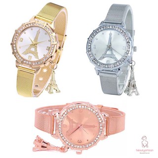 Đồng hồ nữ dây hợp kim mặt hình tháp Eiffel đính đá thời trang