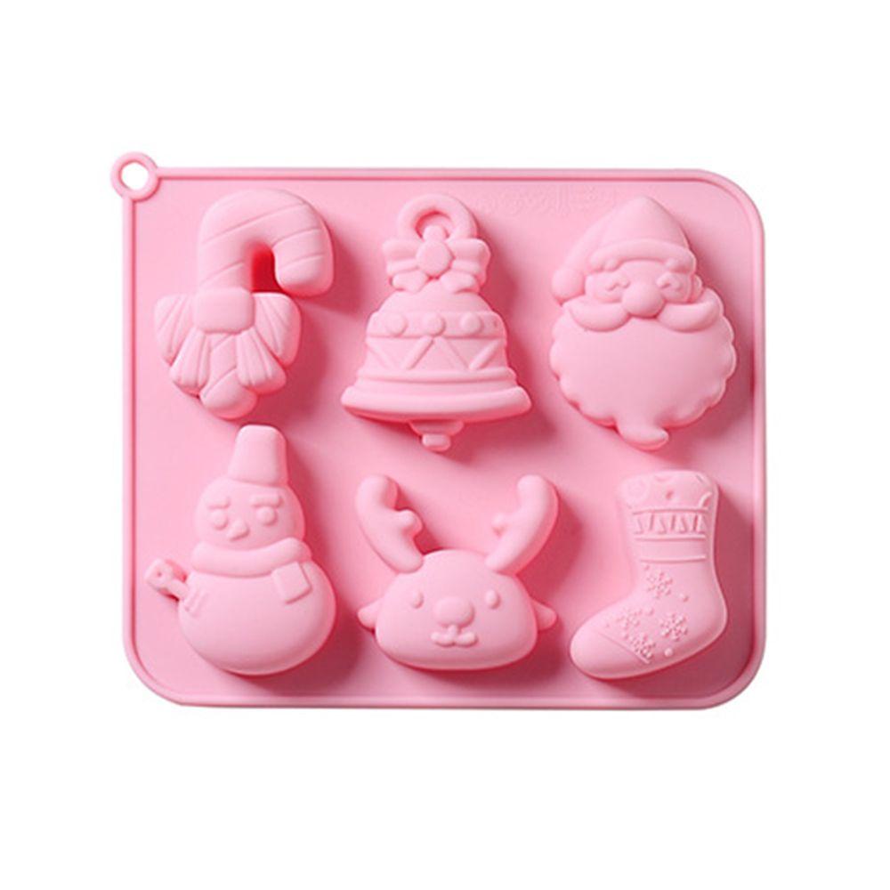 PINEVN Khuôn Silicone Làm Bánh &amp; Xà Phòng 6 Ngăn Hình Người Tuyết &amp; Chuông