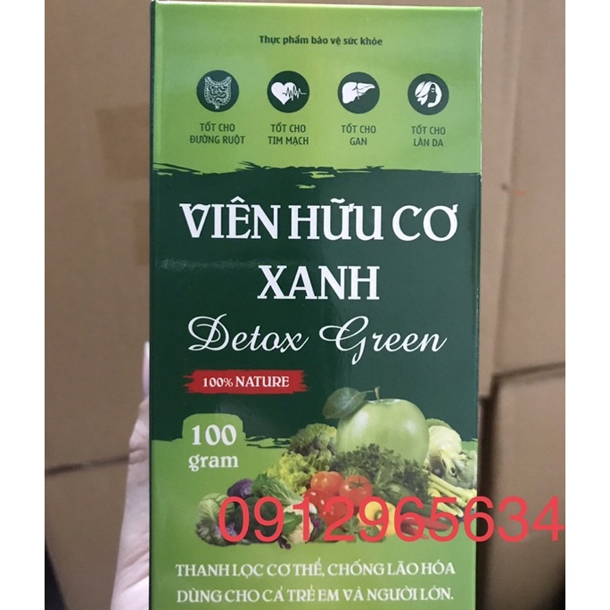 Viên hữu cơ xanh bổ sung chất xơ tự nhiên cho cơ thể khoẻ mạnh 100gr chính hãng