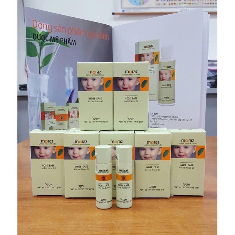 Dầu thông mũi chống cảm Moraz Nose Ease cho bé - Giảm ngạt mũi, sổ mũi cho bé