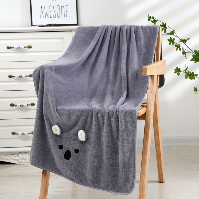 Khăn Tắm Mềm Mại Thấm Hút Nước Hình Tai Thỏ Đáng Yêu 35x75cm