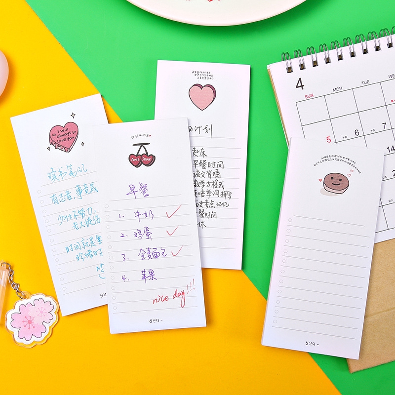 1 Tập Giấy Ghi Chú Lập Kế Hoạch Hình Trái Tim Đáng Yêu