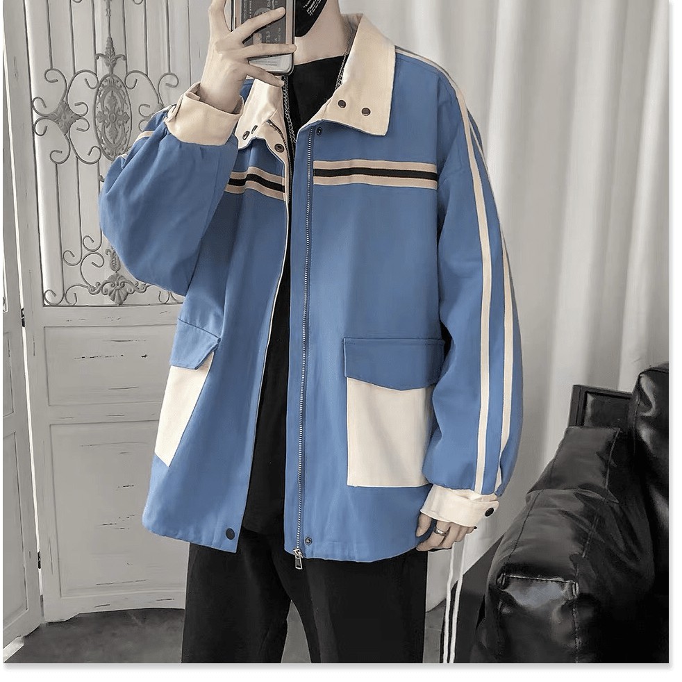 Áo khoác kaki nam phối màu đẹp sang trọng phong cách