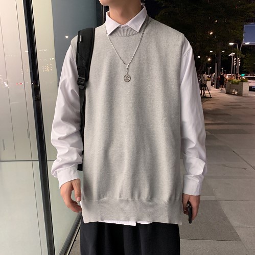 Áo Gile Len Nam Nữ Form Rộng Xẻ Tà Cá Tính, Áo Gile len Dáng Rộng Ulzzang Unisex Hàn Quốc Học Sinh Đi Chơi Đi Học