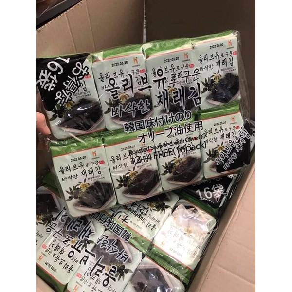 LỐC 16 GÓI RONG BIỂN KHÔ ĂN LIỀN CHUẨN HÀN QUỐC