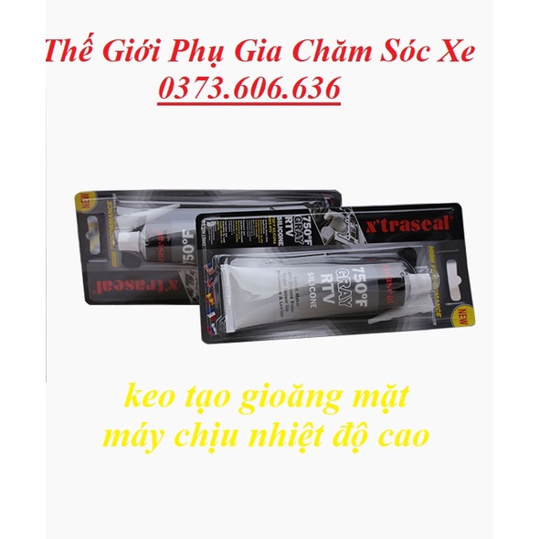 Keo chịu nhiệt, keo thế ron, keo tạo gioăng X'traseal 750F Gray RTV Silicone 85gr chính hãng