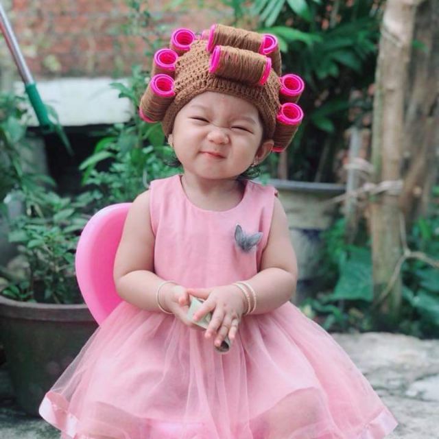 nón len làm tóc giả cho bé siêu độc lạ