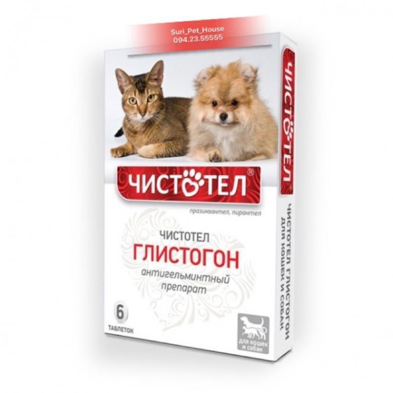 Tay giun, Xo giun cho chó mèo Chistotel - nhập Nga (hộp 6v)