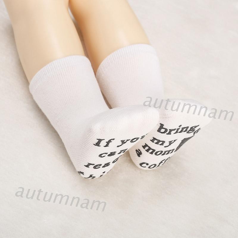 Tất Chân Cotton In Chữ Vui Nhộn Cho Bé