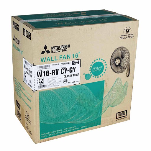 [Chính hãng-Lỗi 1 đổi 1] Quạt treo tường Mitsubishi W16-RV có điều khiển, Made in ThaiLand [ BH 1 năm ]