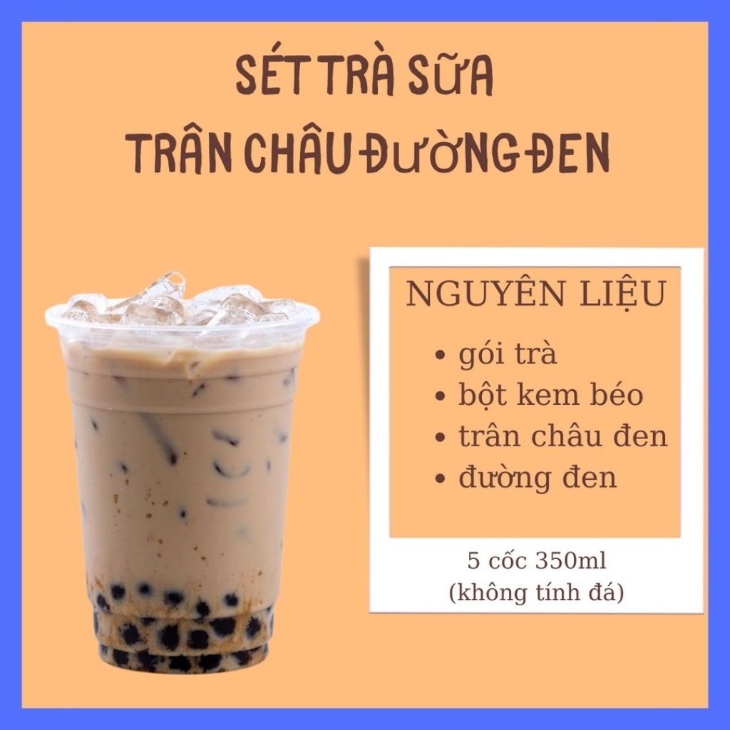 Set nguyên liệu làm trà sữa Thái xanh, Thái đỏ, hồng trà,truyền thống,phúc long-nguyên liệu làm trà sữa(không tính đá)