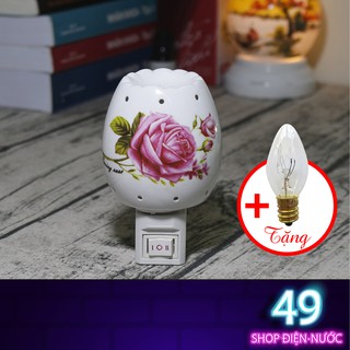 Đèn ngủ bằng sứ xông tinh dầu mini (GIAO MẪU NGẪU NHIÊN)