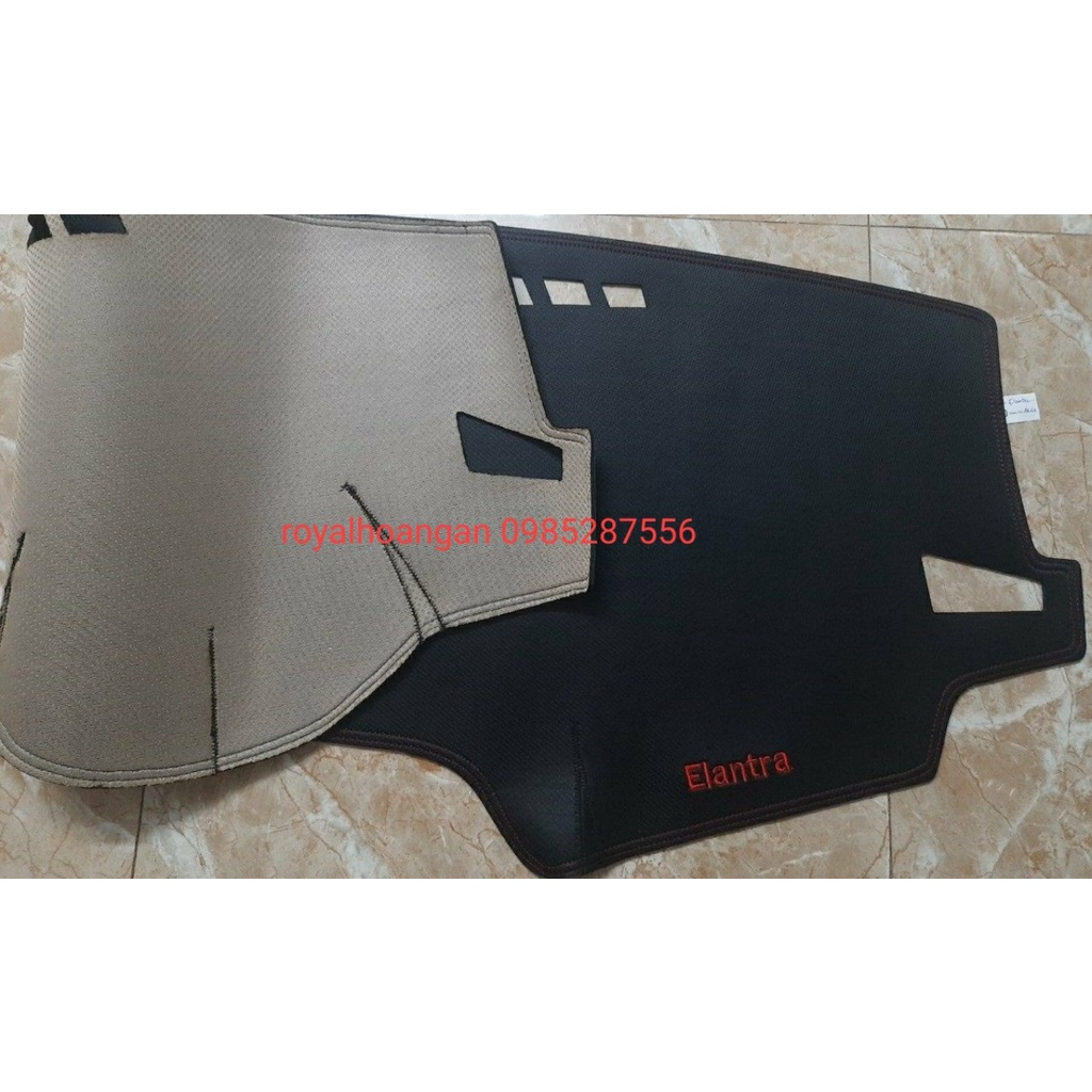 elantra, Thảm taplo hyundai elantra bằng nhung 3 lớp hoặc Da Cacbon  2016 - 2022