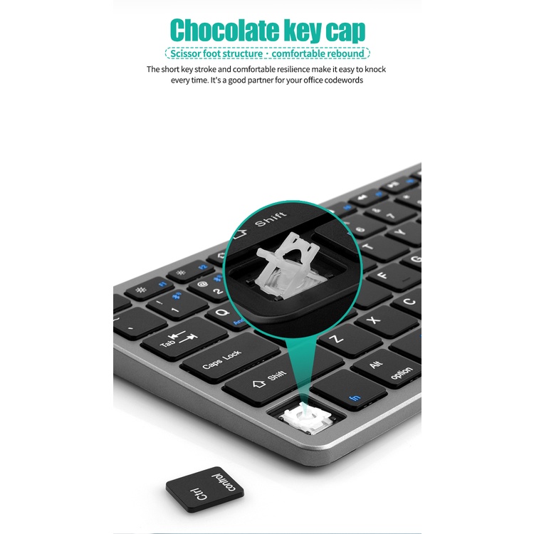 Combo BàN PhíM + ChuộT Bluetooth 5.0 & 2.4G Không Dây Mini Cho Laptop PC TV iPad Macbook Android