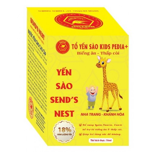 COMBO 6 HỦ TỔ YẾN SÀO KIDS PEDIA+ SEND'S NEST CHO BÉ BIẾNG ĂN VÀ THẤP CÒI (18% YẾN TỔ)