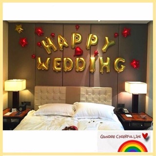 Set chữ HAPPY WEDDING- Kèm trái tim